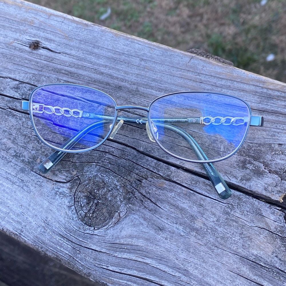 Marchon Eyeglasses Frames Light Translucent Blue … - image 1